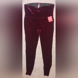 SPANX Velvet Leggings in Rich Maroon